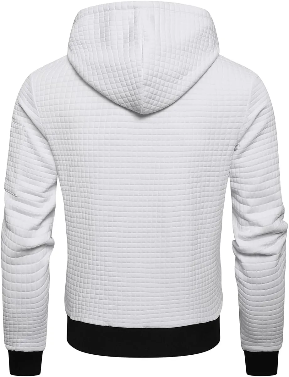 Mens Lightweight Hoodie Full Zip Sweatshirt Casual Jacket Coat