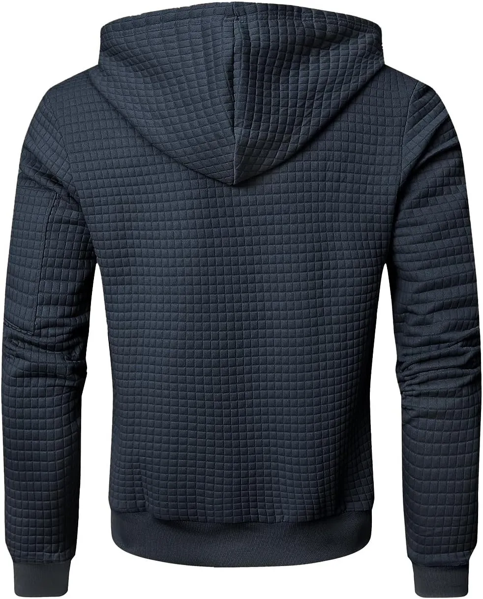 Mens Lightweight Hoodie Full Zip Sweatshirt Casual Jacket Coat