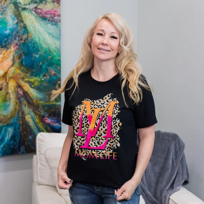 Mom Lyfe Leopard Print Graphic Tee