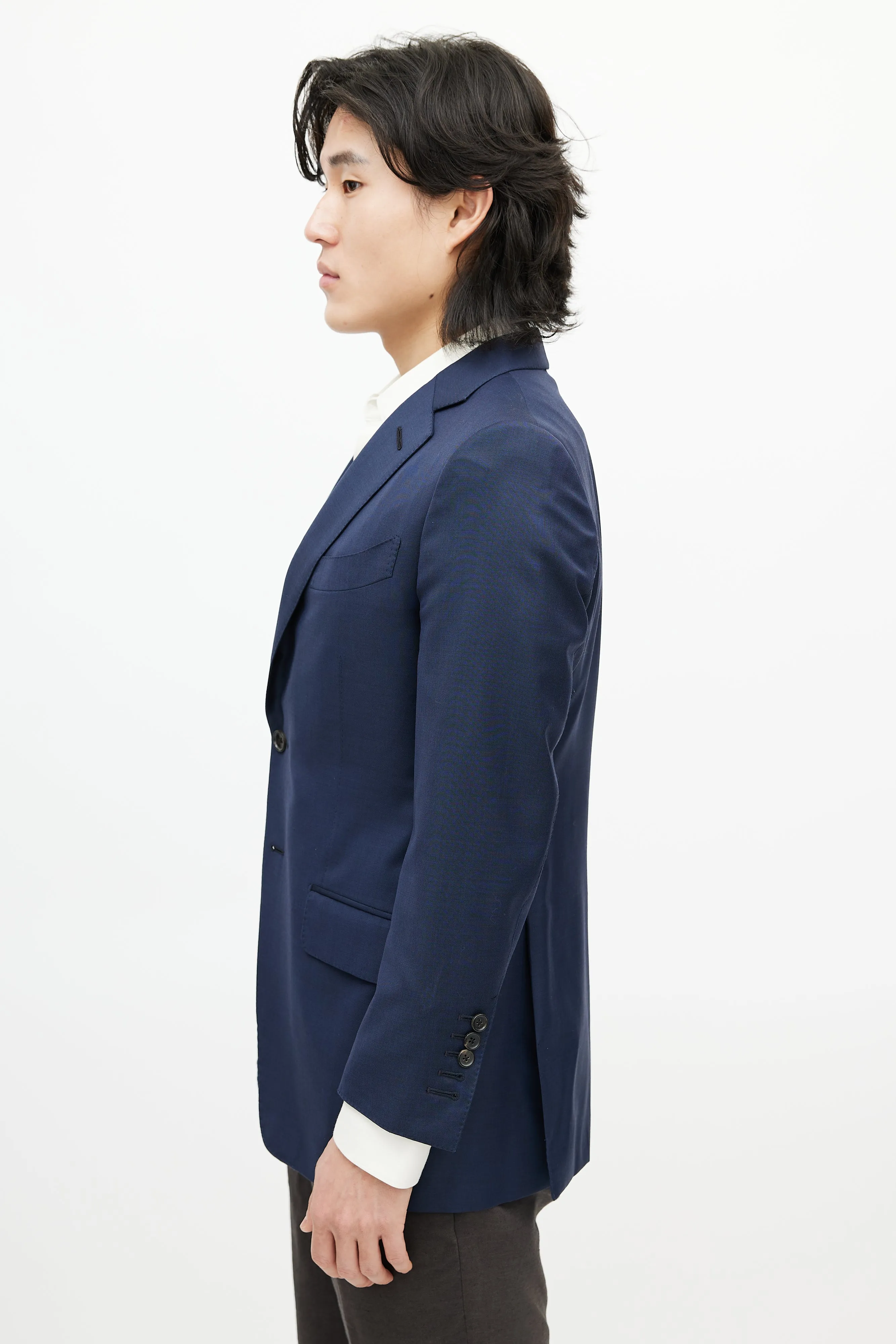 Navy Wool Four Pocket Blazer