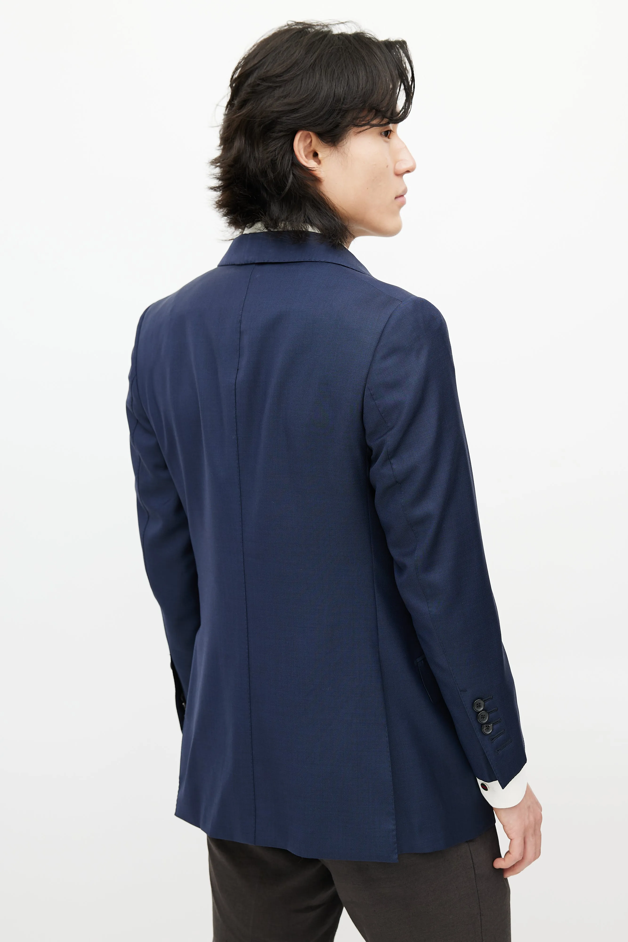 Navy Wool Four Pocket Blazer