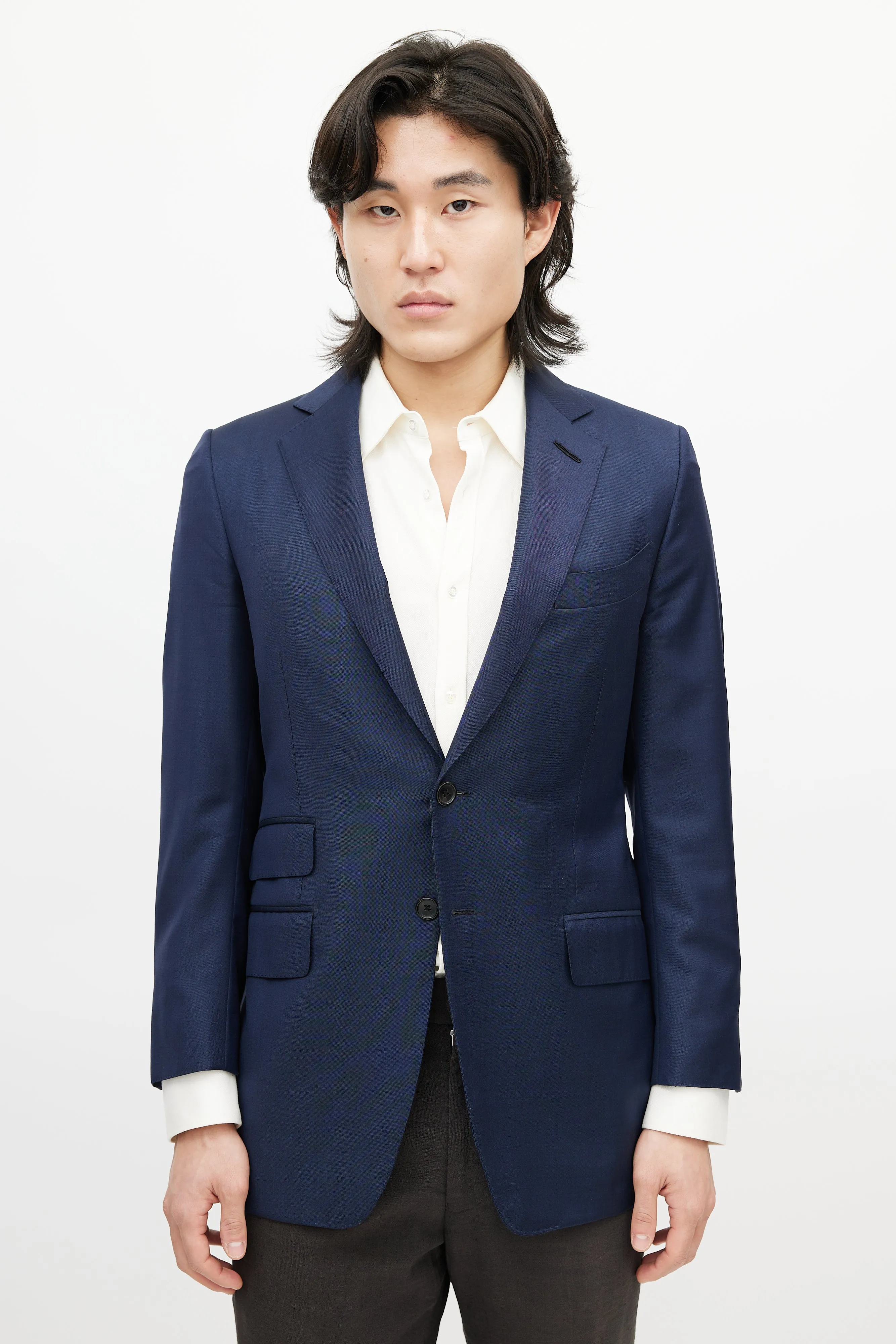 Navy Wool Four Pocket Blazer