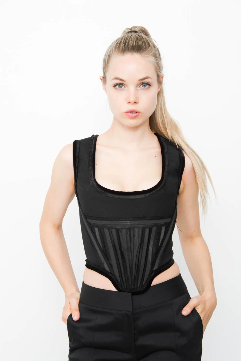 PANELLED CORSET TOP