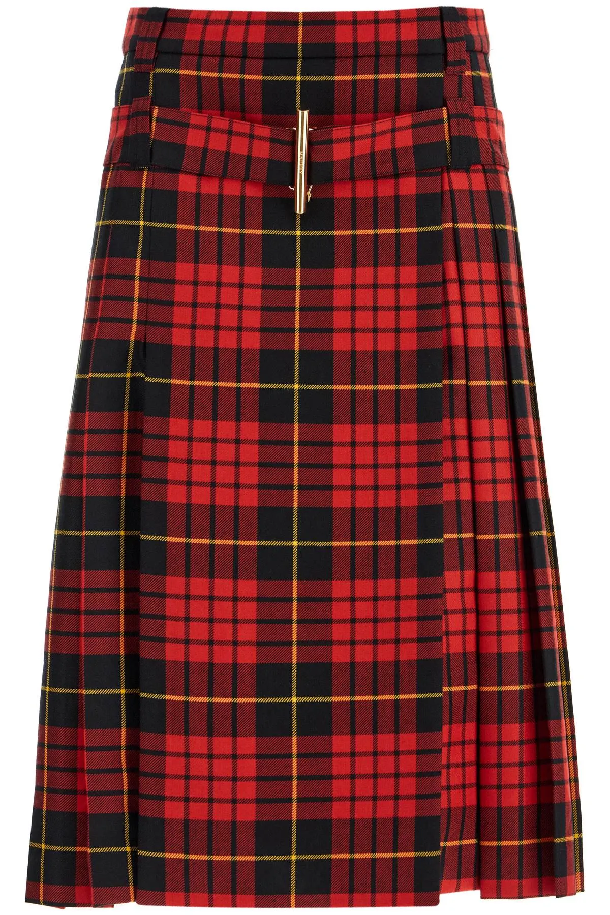 PLAID PLEATED SKIRT WITH
