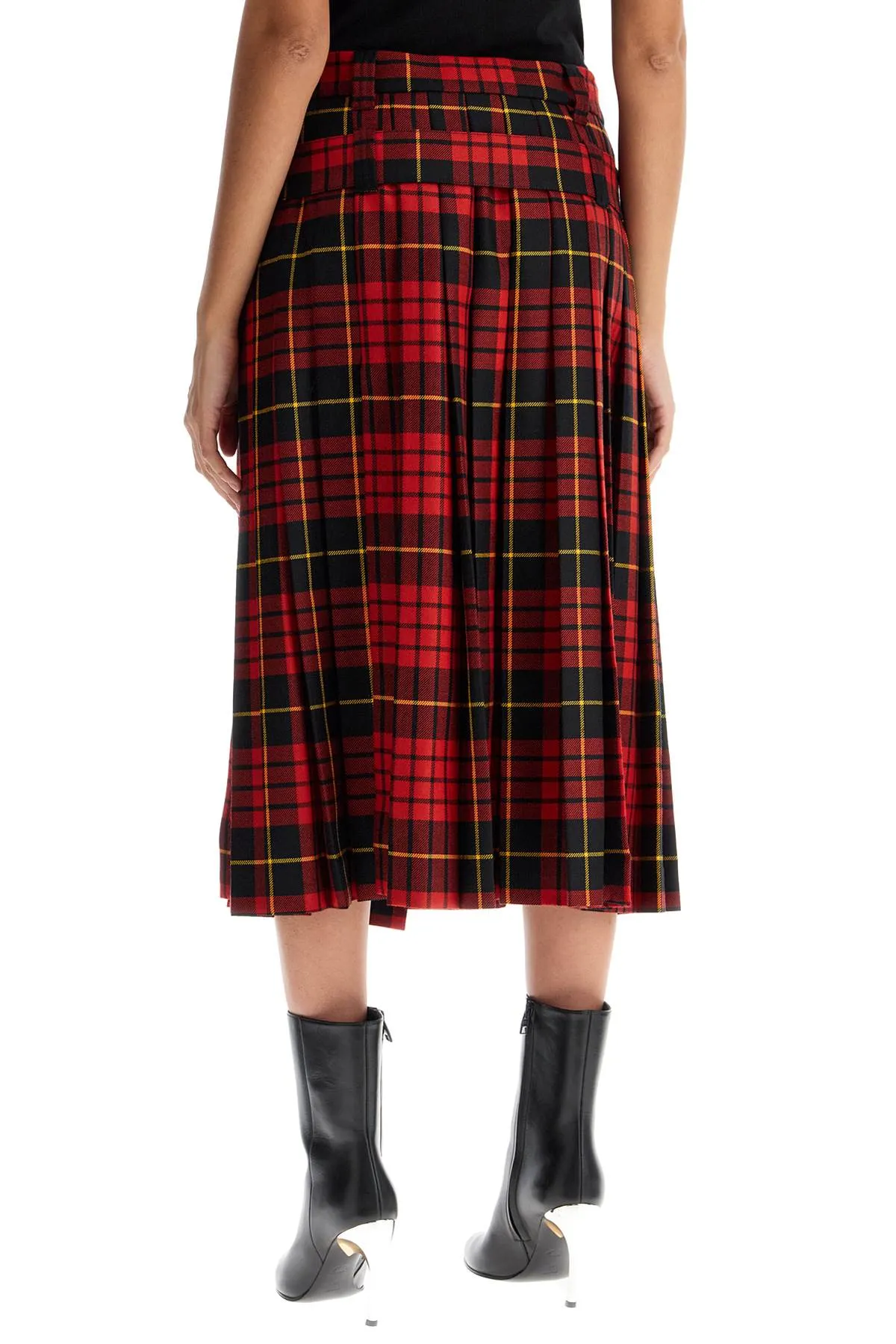 PLAID PLEATED SKIRT WITH