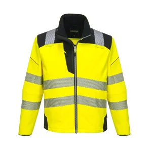 Portwest PW3 Hi-Vis Softshell Jacket Work Safety Protective Reflective Waterproof Coat ANSI 3, X Large