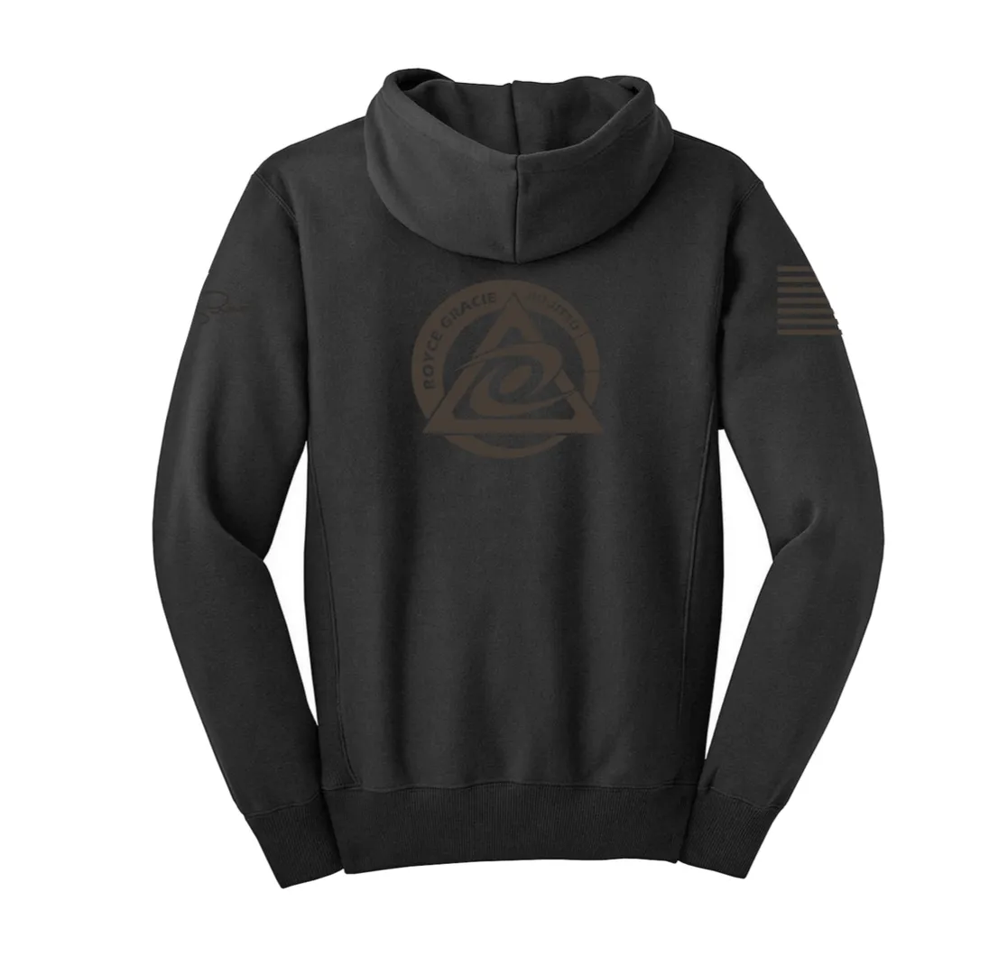 Royce Gracie Charcoal Blackout Zip Up Hoodie YOUTH