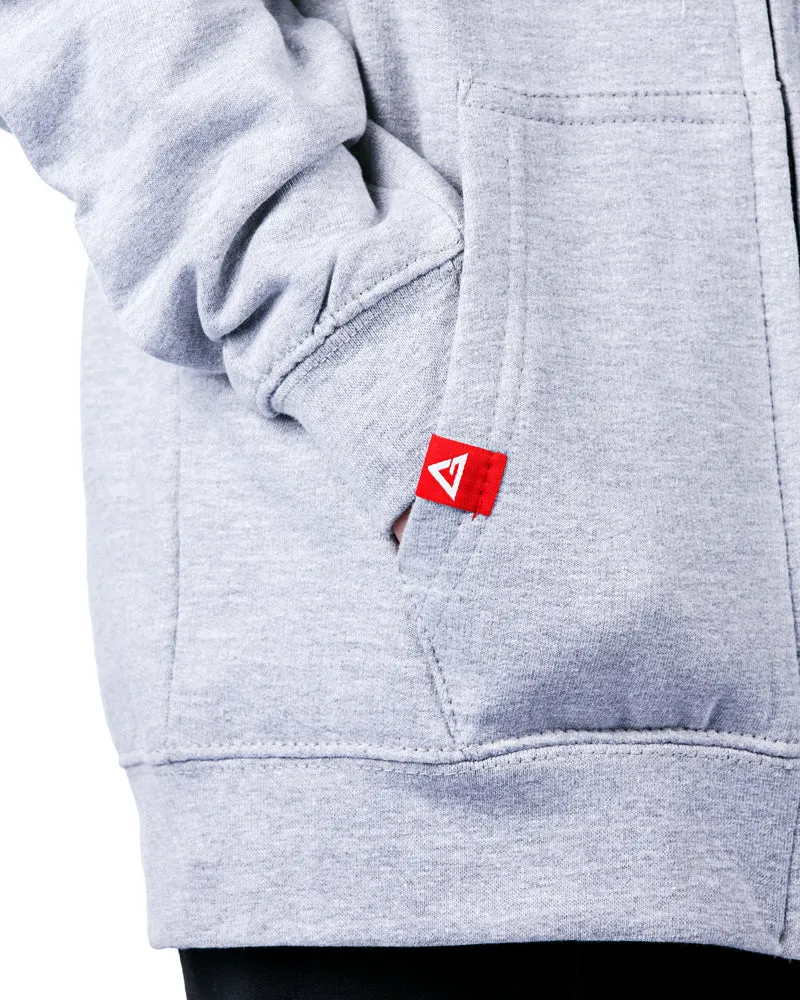 RS Classic Youth Zip Up Hoodie - Heather Grey