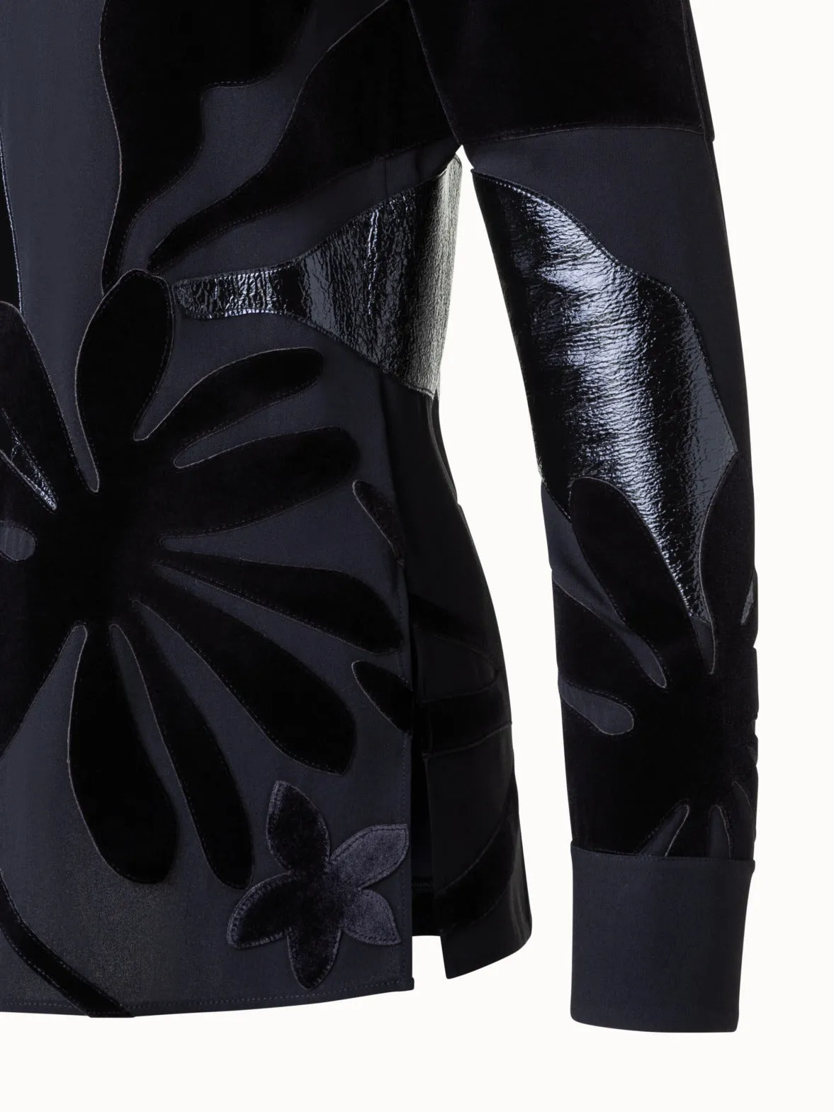 Silk Crêpe Abraham Flower Patchwork Blouse