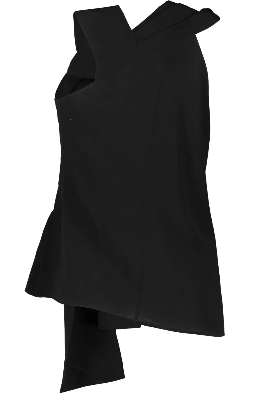 Sleeveless Blouse With Lavaliere Collar