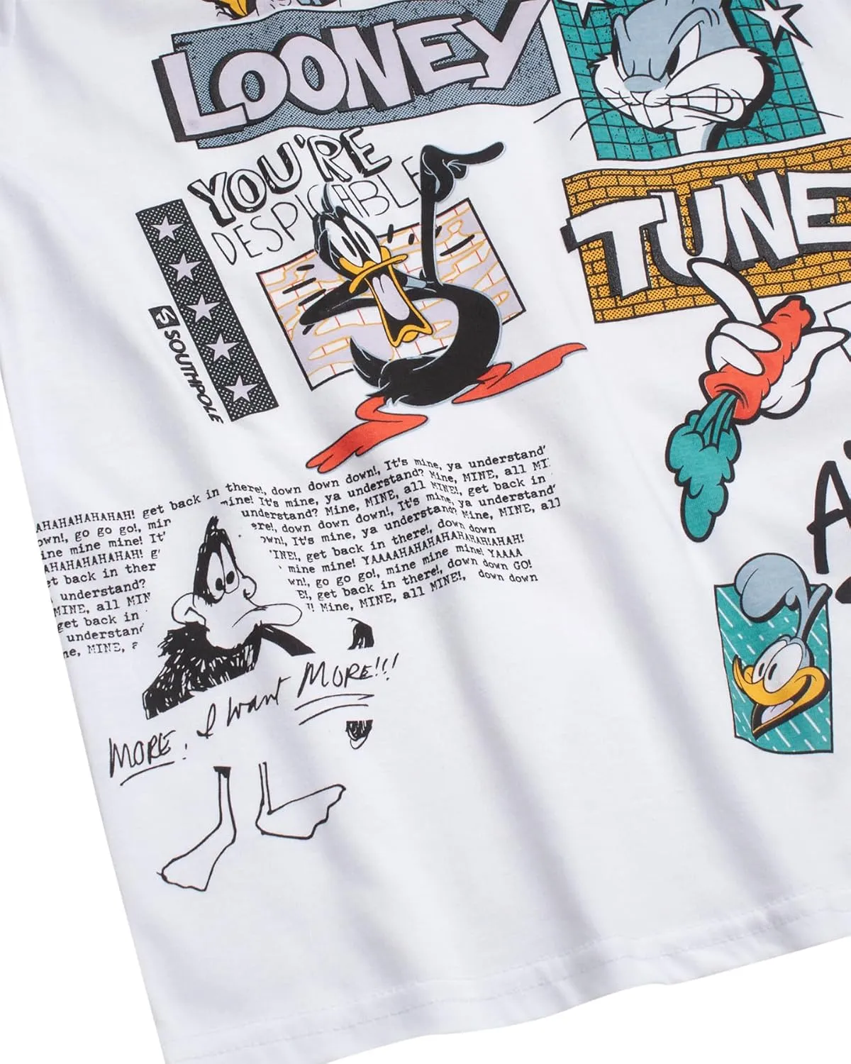 Southpole Boys' Graphic T-Shirts - Looney Tunes Bugs Bunny Tom and Jerry Crewneck Short Sleeve Graphic Tees (Sizes: 8-20)