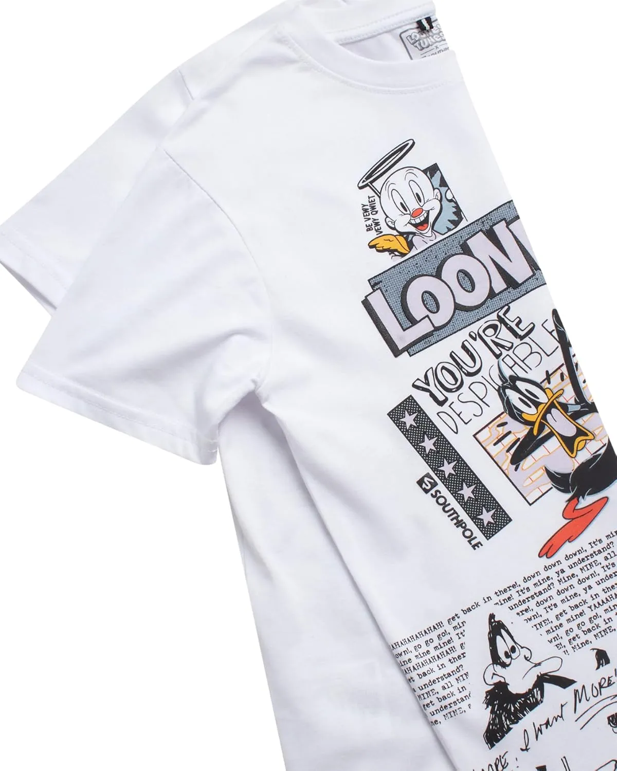 Southpole Boys' Graphic T-Shirts - Looney Tunes Bugs Bunny Tom and Jerry Crewneck Short Sleeve Graphic Tees (Sizes: 8-20)