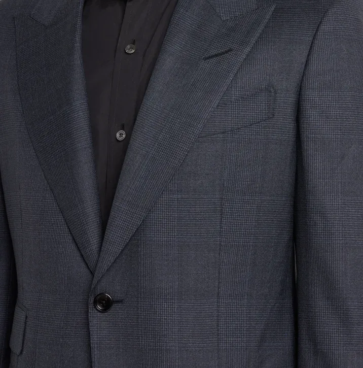 Tom Ford Mens Shelton Prince of Wales Suit in Navy