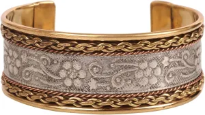 Touchstone Indian Bollywood Handcrafted Slip In Easy To Wear Stylish Wrist Enhancer Designer Broad Jewelry Cuff Bracelet For Women and Men.