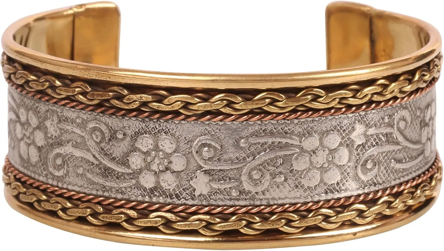 Touchstone Indian Bollywood Handcrafted Slip In Easy To Wear Stylish Wrist Enhancer Designer Broad Jewelry Cuff Bracelet For Women and Men.