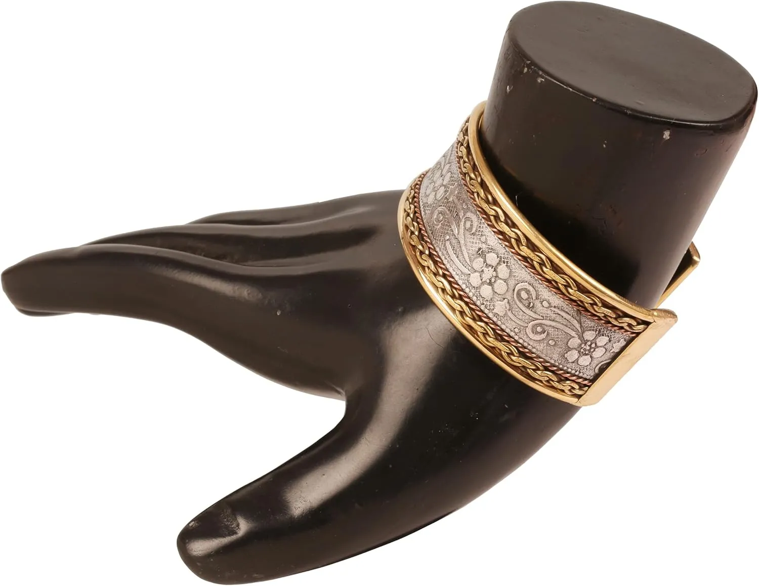 Touchstone Indian Bollywood Handcrafted Slip In Easy To Wear Stylish Wrist Enhancer Designer Broad Jewelry Cuff Bracelet For Women and Men.