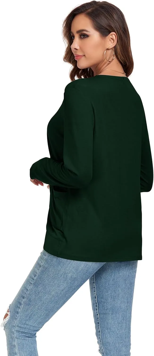 TownCat Womens Lightweight Cardigan with Pockets Long Sleeve Open Front Cardigan for Women