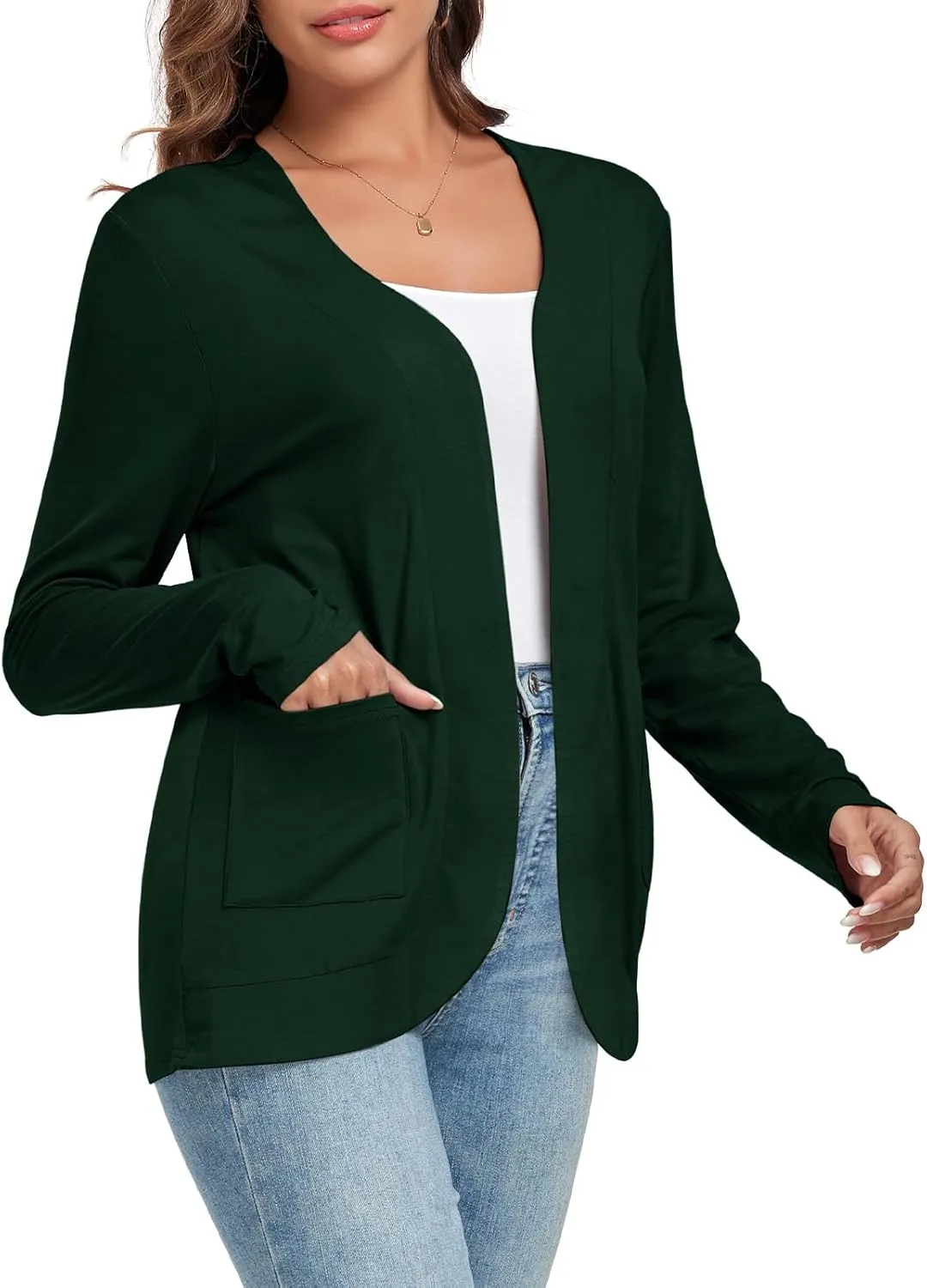 TownCat Womens Lightweight Cardigan with Pockets Long Sleeve Open Front Cardigan for Women