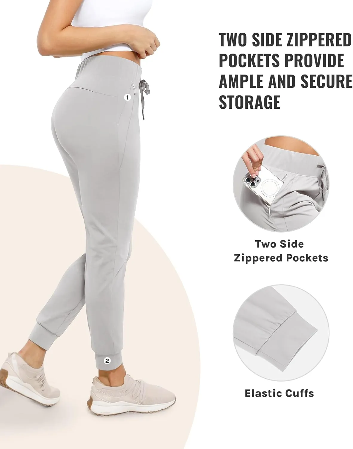 Womens Joggers with Pockets Ultra Soft Tapered Leg Joggers for Workouts and Running