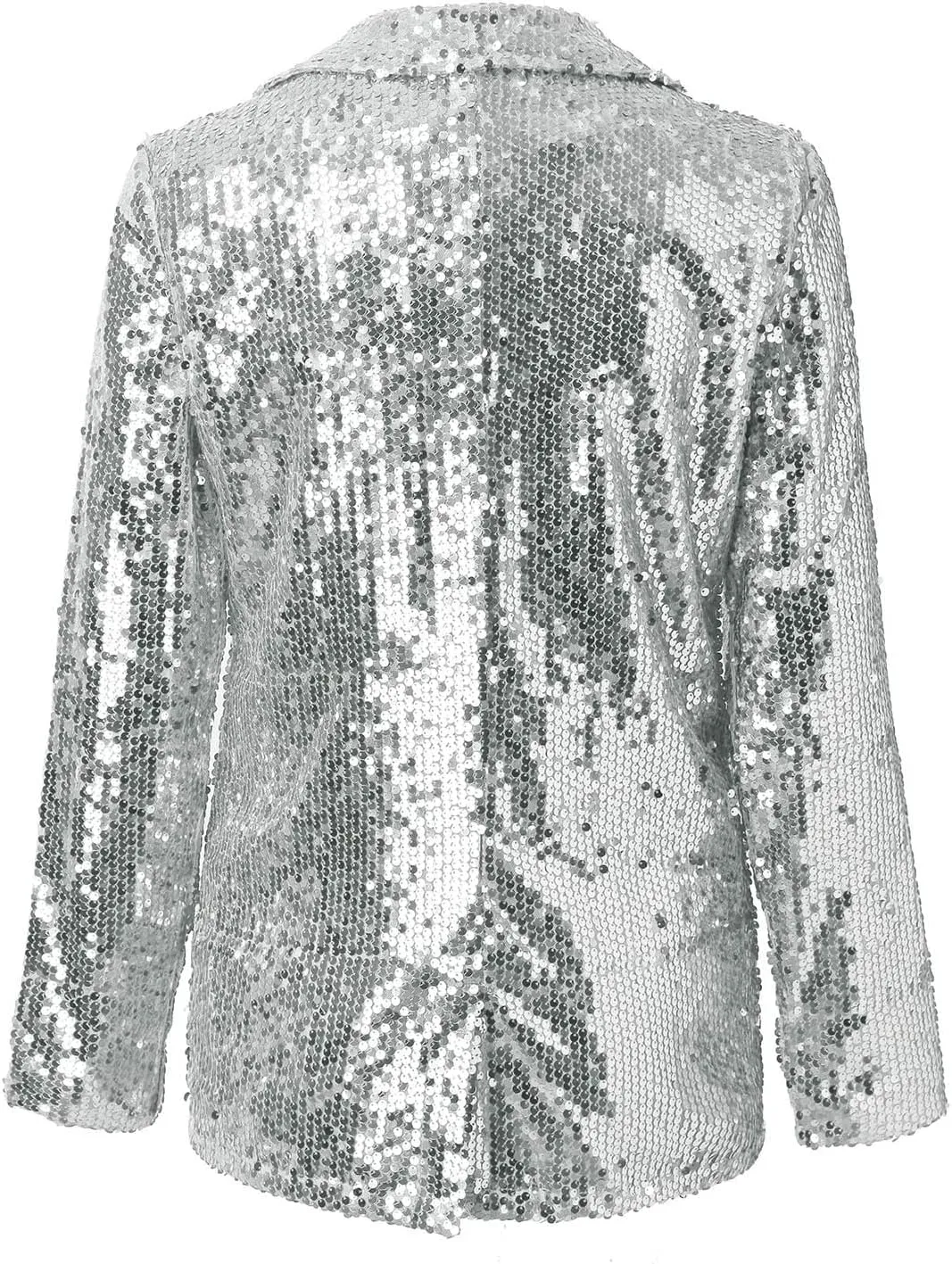 Women's Sequin Blazer Jacket Lightweight Casual Long Sleeves Cardigan Coat Evening Glitter Sparkle Sequins Shiny Outfit