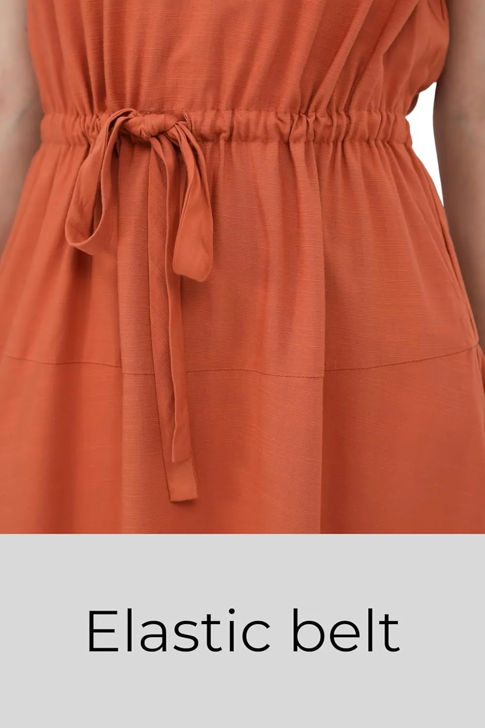 Womens Shirtdress Tie Waist Short Raglan Sleeves Slit Spread Collar Button Midi Work Office Business