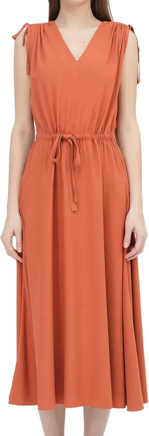 Womens Shirtdress Tie Waist Short Raglan Sleeves Slit Spread Collar Button Midi Work Office Business