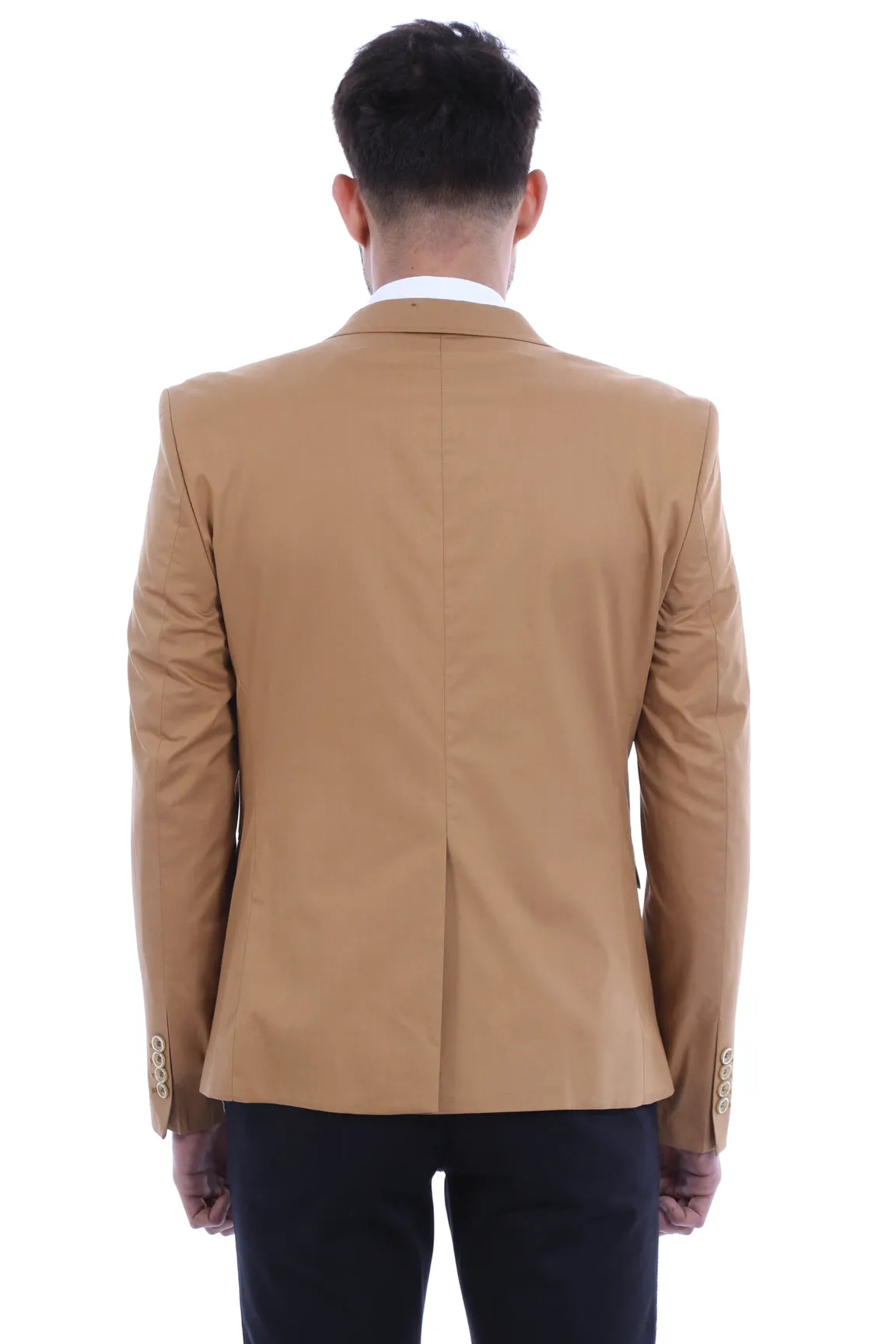 WSS 3 pocket Single Button Cotton Tan Jacket- - Singen