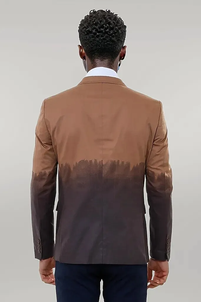 WSS Slim Fit Cotton Brown Blazer  - Singen