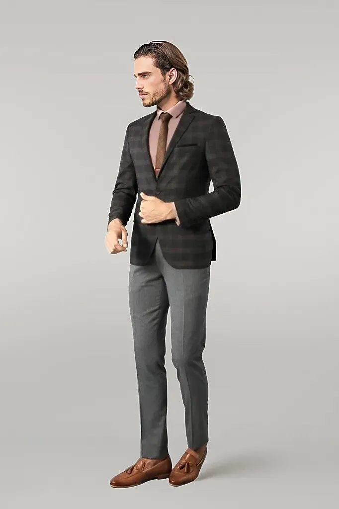 WSS Slimfit Plaid Wool Blazer  - Singen
