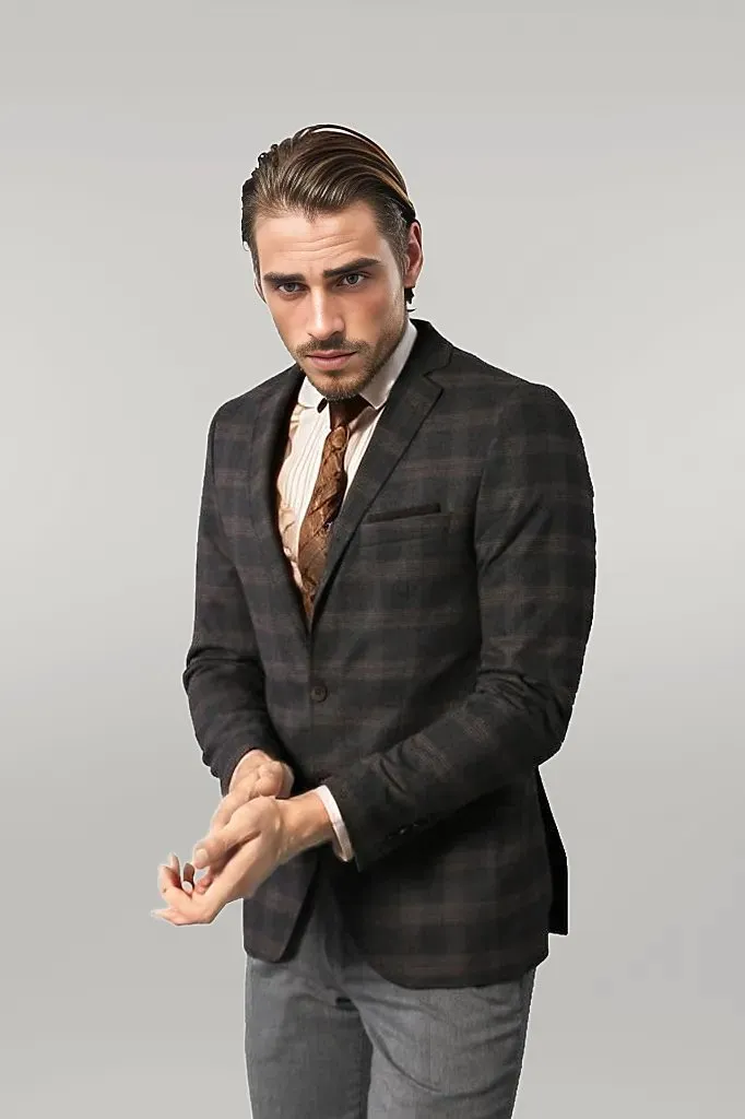 WSS Slimfit Plaid Wool Blazer  - Singen