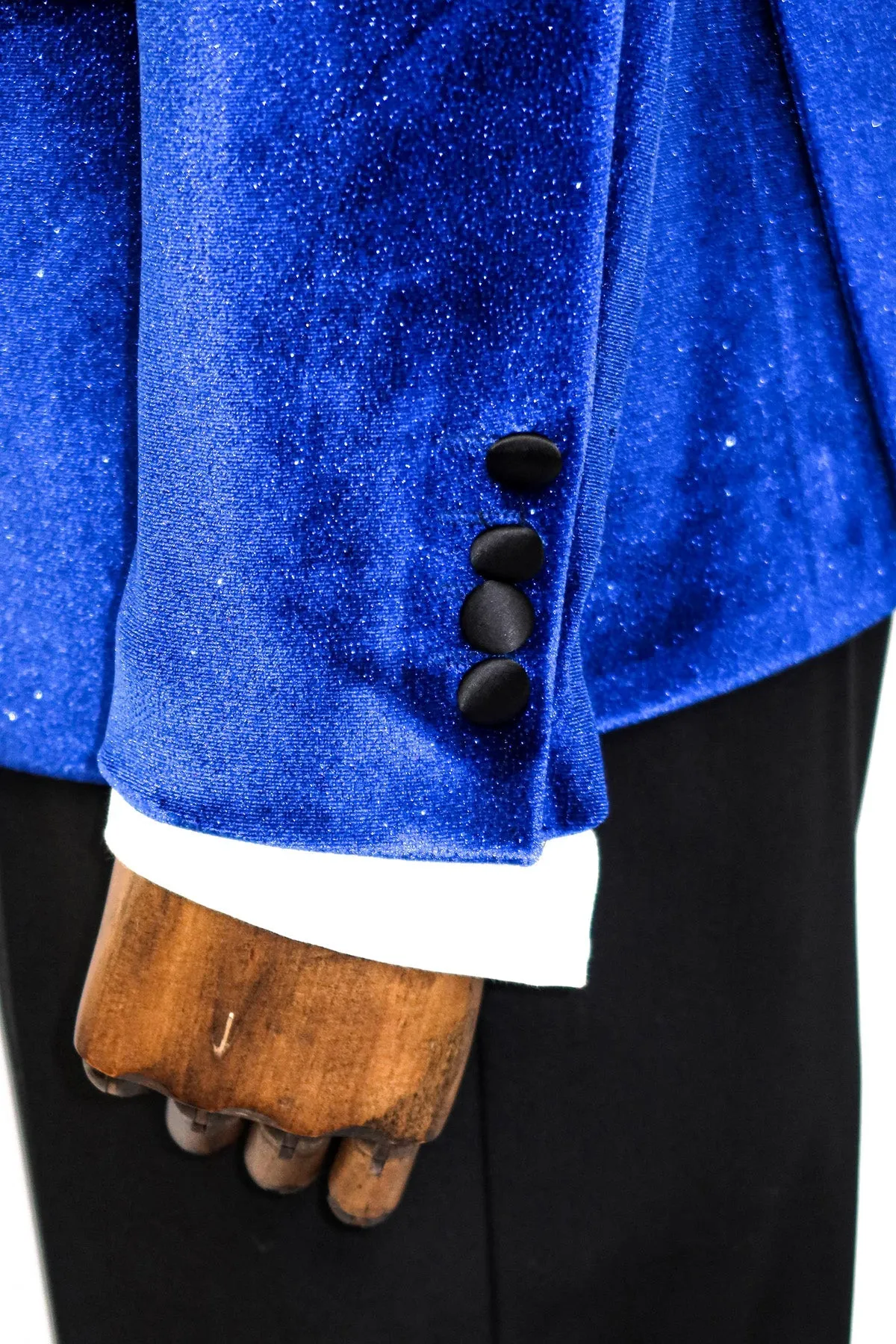 WSS Sparkle Slim Fit Velvet Bast Blue Men Prom Blazer  - Singen