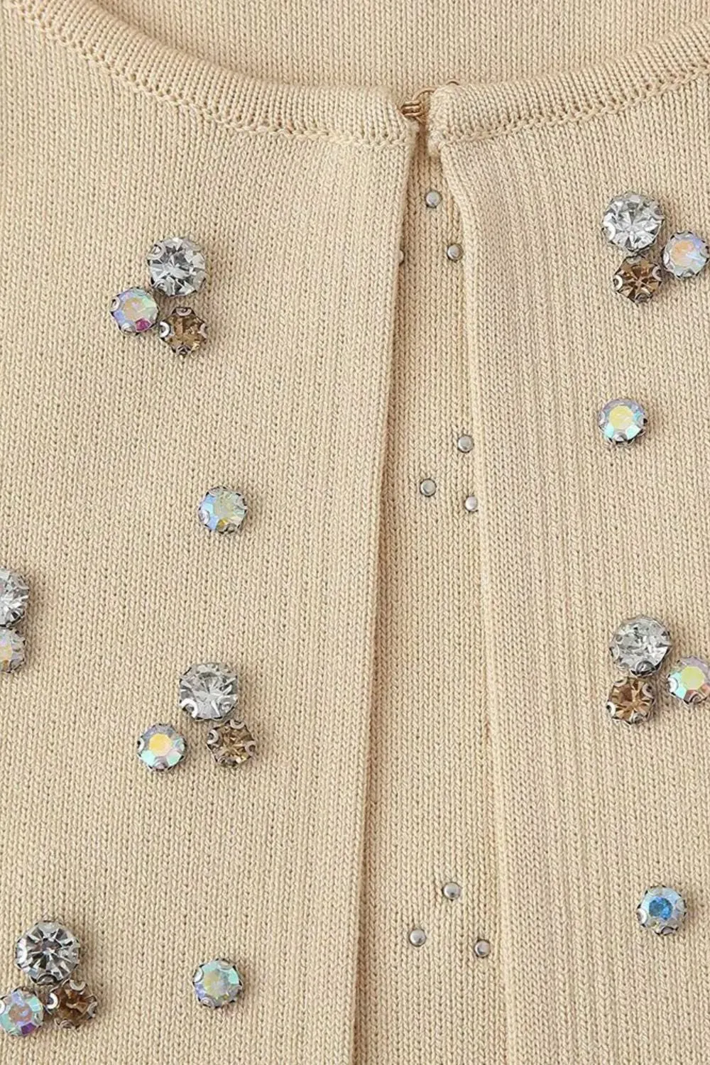 'Yaroslava' Diamante Knit Cardigan & Strapless Top Set